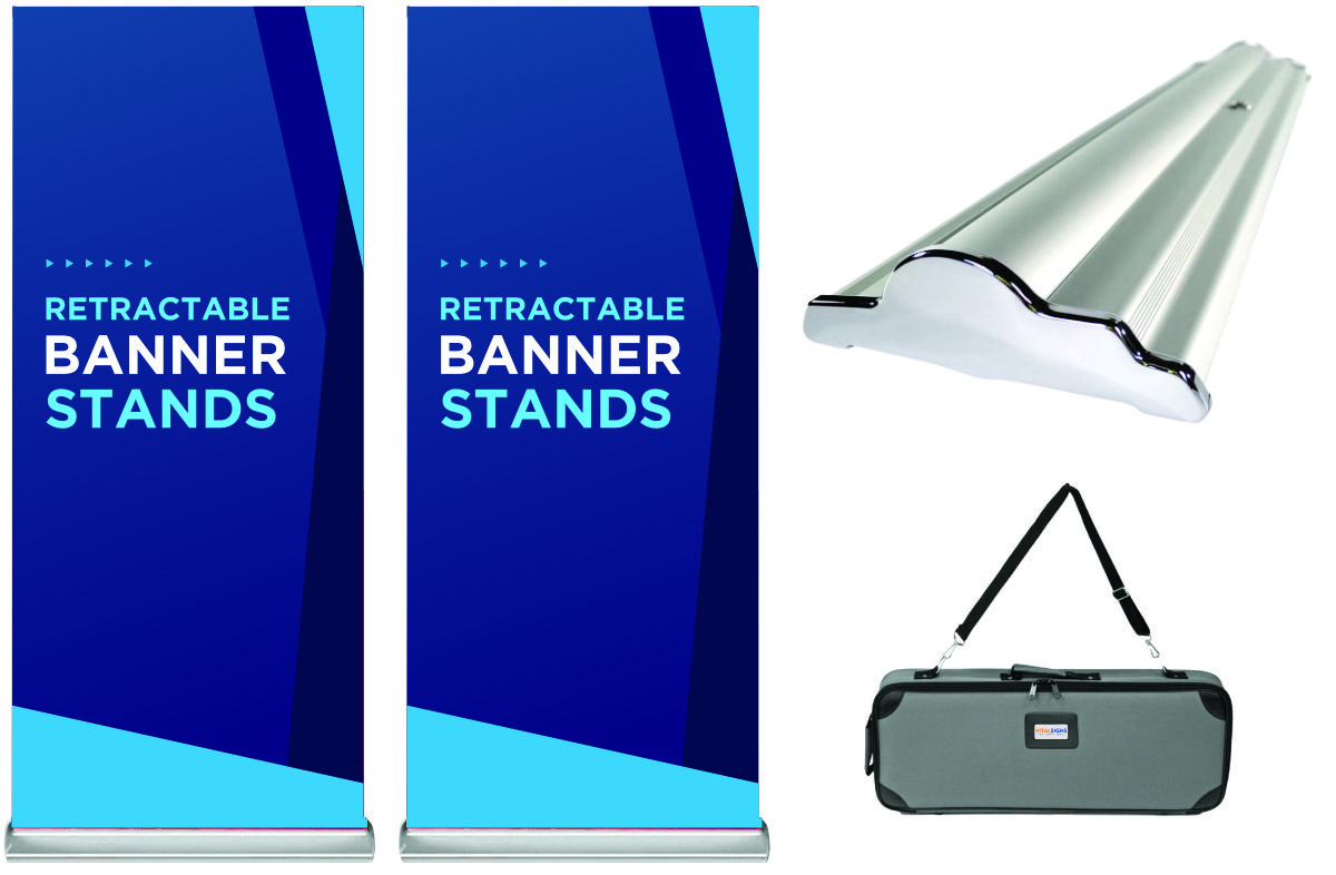 retractable banner stands roll up displays