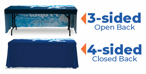 open and closed back table throw example