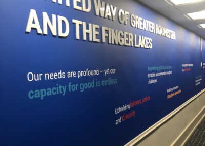 rochester dimensional lettering timeline wall wrap